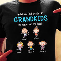 Personalized God Made Grandkids For Grandma Grandpa T Shirt JN101 25O58 thumb 1