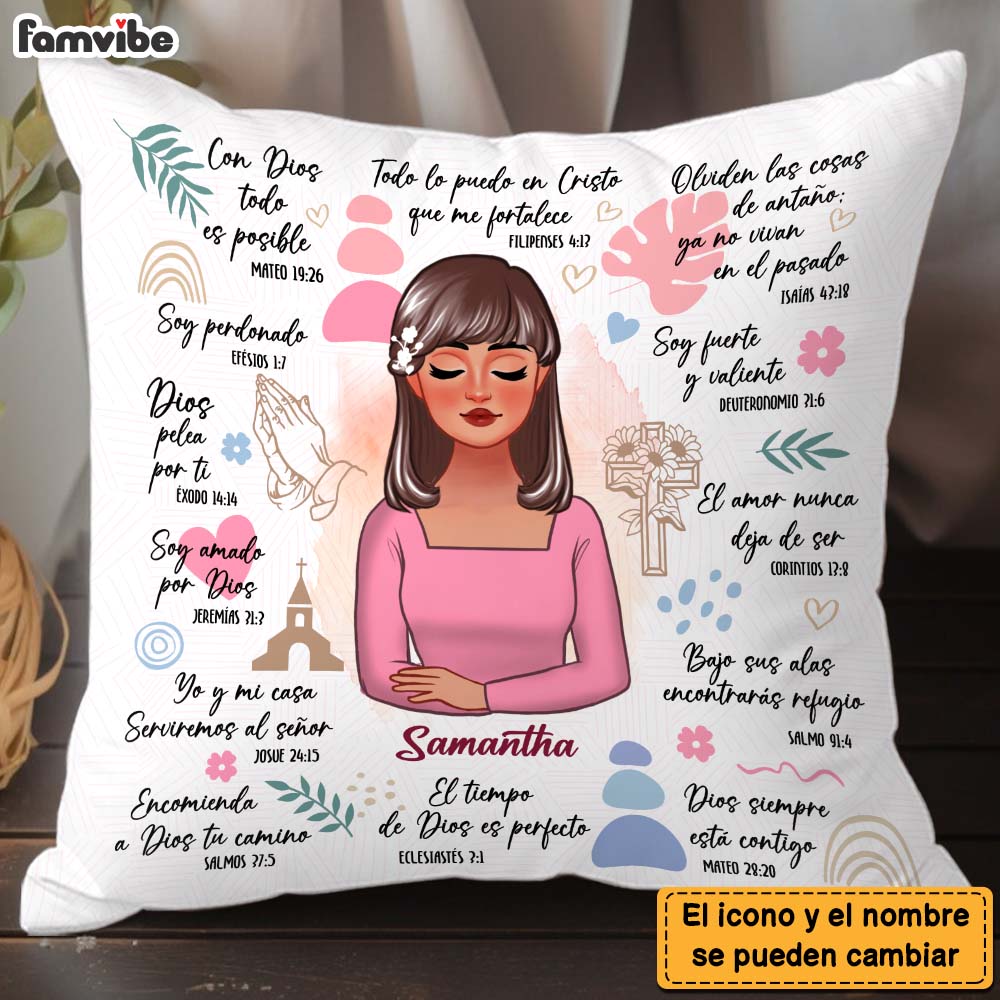 Personalized Gift For Daughter Spanish Bible Daily Reminders Pillow 32229 Primary Mockup