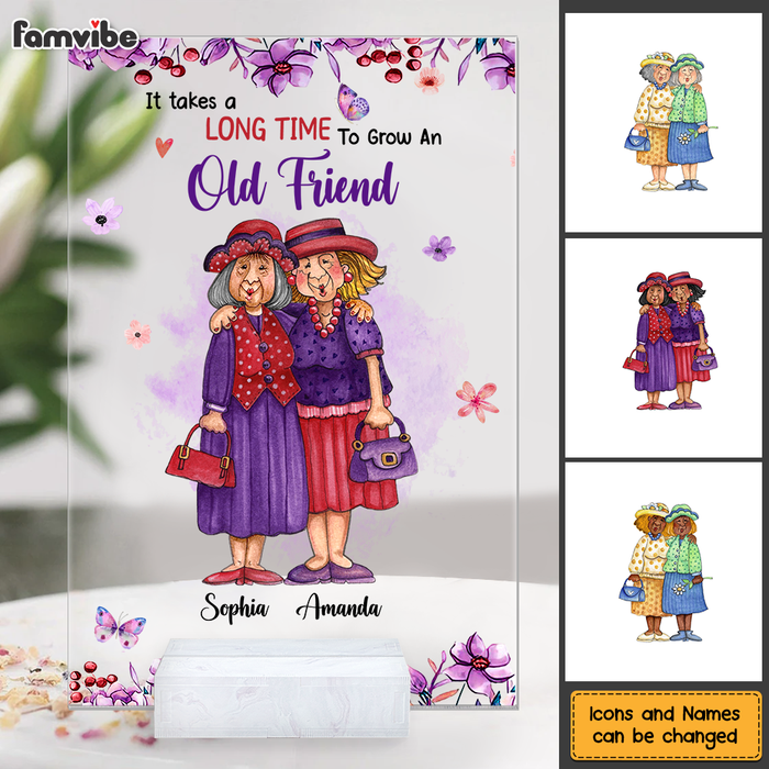 Personalized It Takes A Long Time To Grow An Old Friend Acrylic Plaque 26376 1