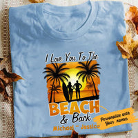 Personalized Surfing Husband & Wife White T Shirt JN221 95O47 thumb 1