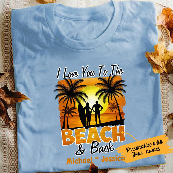 Personalized Surfing Husband & Wife White T Shirt JN221 95O47 1