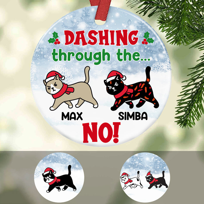 Personalized Cat No Dashing Christmas  Ornament OB232 95O36 1