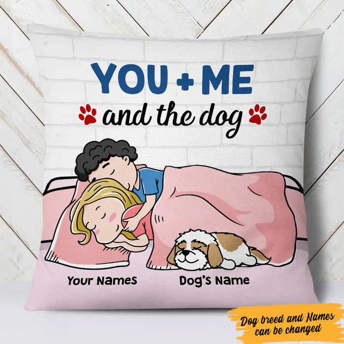 You & Me And The Dogs - Personalized Pillow (Insert Included