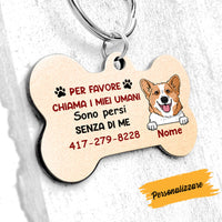 Personalized Dog Call My Humans Italian Cane Cagna Bone Pet Tag AP137 95O58 thumb 1