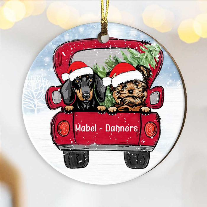 Personalized Dog Christmas Circle Ornament SB301 81O34 1