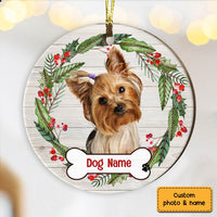 Personalized Christmas Dog Cat Circle Ornament NB31 81O34 thumb 1