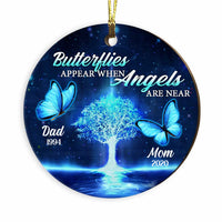 Personalized Blue Butterflies Memorial Mom Dad Ornament OB55 30O53 thumb 1