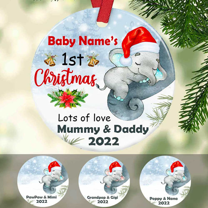 Personalized Baby Elephant First Christmas Ornament OB73 95O34 1