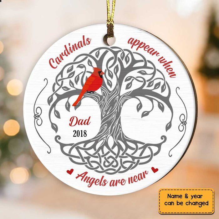 Personalized Angels Are Near Memorial Mom Dad Circle Ornament SB234 30O34 1