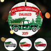Personalized Red Truck Our First Christmas Couple Ornament OB171 67O36 1