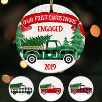 Personalized Red Truck Our First Christmas Couple Ornament OB171 67O36 thumb 1
