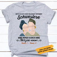 Personalized Side By Side Friends Freundinnen German T Shirt AP145 30O58 thumb 1