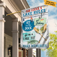 Personalized Lake House Rules Garden Flag JL24 95O34 thumb 1