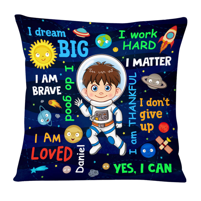 Personalized Gift For Grandson Astronaut Outer Space Dream Big Pillow 30684 1