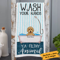 Personalized Dog Wash Your Hands Bath Towel  DB161 85O53 thumb 1