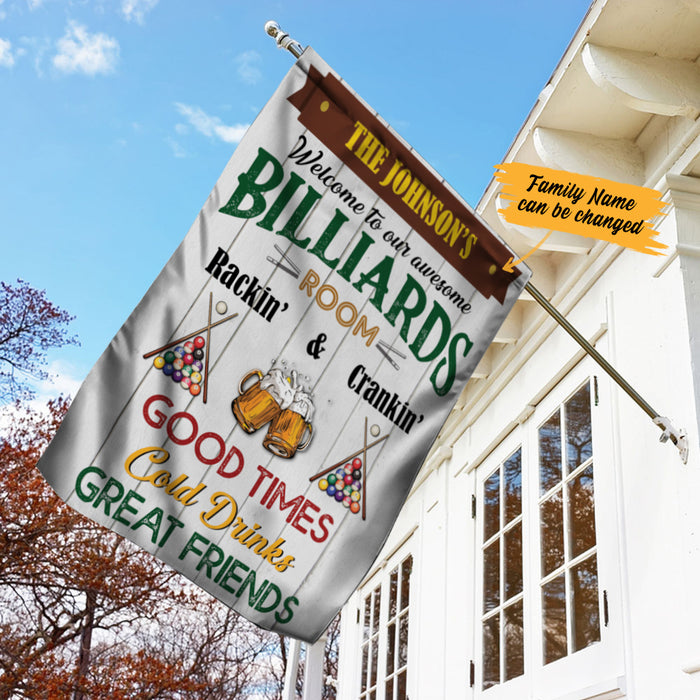 Personalized Rackin Game Room Billiards Flag AG132 28O57 1
