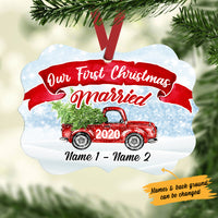 Personalized First Christmas Engaged  MDF Ornament NB24 30O36 thumb 1