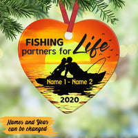 Personalized Fishing Husband & Wife  Heart Ornament DB11 95O47 thumb 1