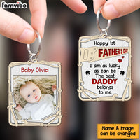 Personalized Gift for New Dad Wood Keychain 25284 thumb 1