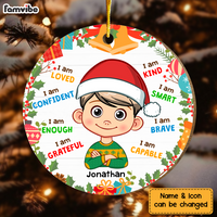 Personalized Christmas Gift For Grandson I Am Kind Wreaths Circle Ornament 30192 thumb 1