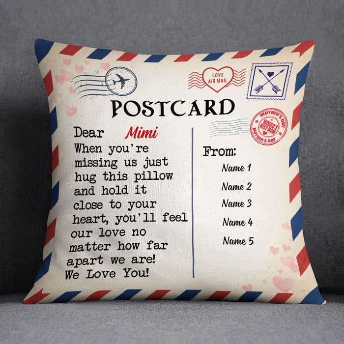 Personalized Mother's Day Postcard To Mom Grandma Pillow MR312 65O57 1