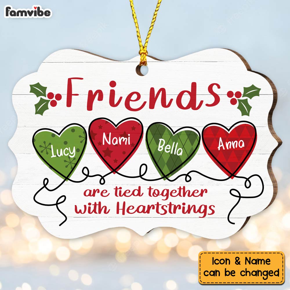 Personalized Sisters Friends Are Tied Together MDF Ornament NB51 87O36