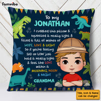Personalized Gift For Grandson To My Grandson Dinosaur Theme Kid Pillow 30690 thumb 1