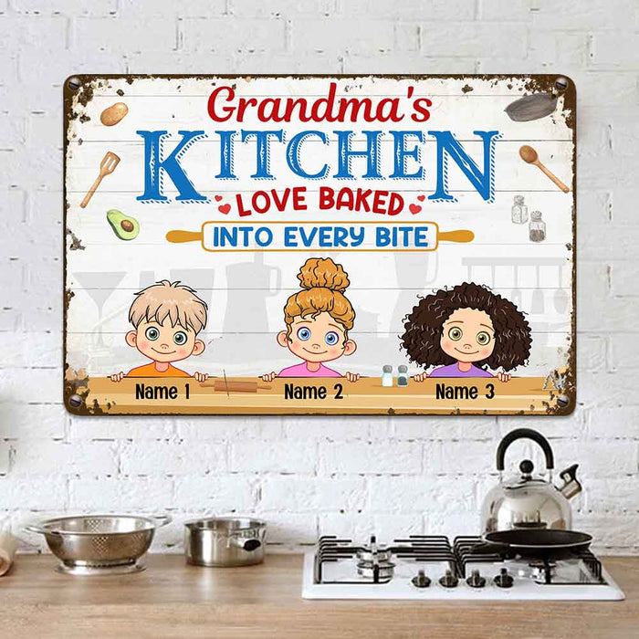Personalized Mom Grandma Kitchen Metal Sign JL91 30O36 1