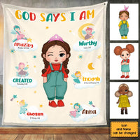 Personalized Gift For Granddaughter God Says I Am Little Fairy Blanket 30797 thumb 1