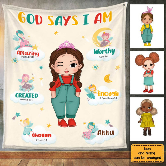 Personalized Gift For Granddaughter God Says I Am Little Fairy Blanket 30797 1