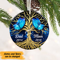 Personalized Butterfly Tree Memorial Mom Dad Circle Ornament NB121 81O47 thumb 1