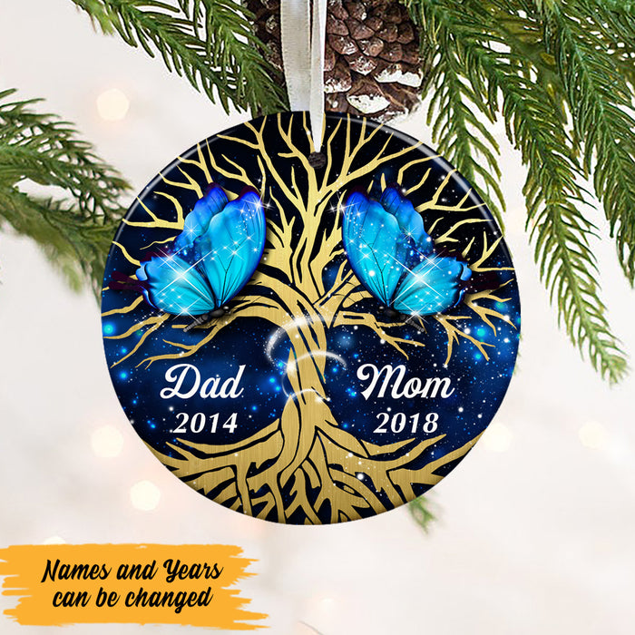 Personalized Butterfly Tree Memorial Mom Dad Circle Ornament NB121 81O47 1