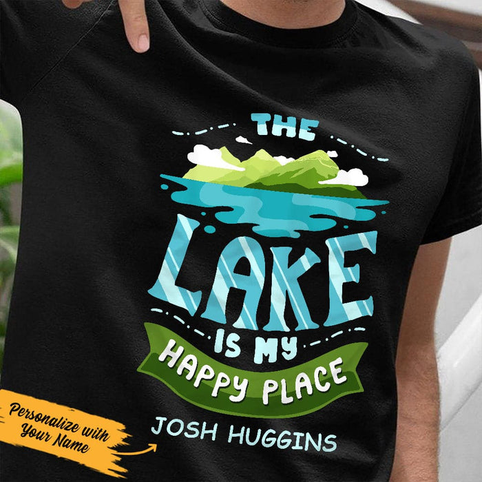 Personalized Lake Happy Place  T Shirt JN121 95O36 1