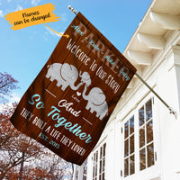 Personalized Elephant Family Together Built A Life Flag AG201 65O65 thumb 1
