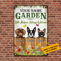 Personalized Dog Garden Little Helpers Metal Sign JN301 95O36 thumb 1