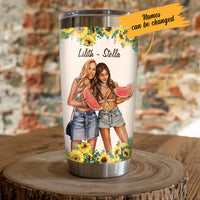 Personalized Girl Friends Sisters By Heart Steel Tumbler AG52 26O58 thumb 1