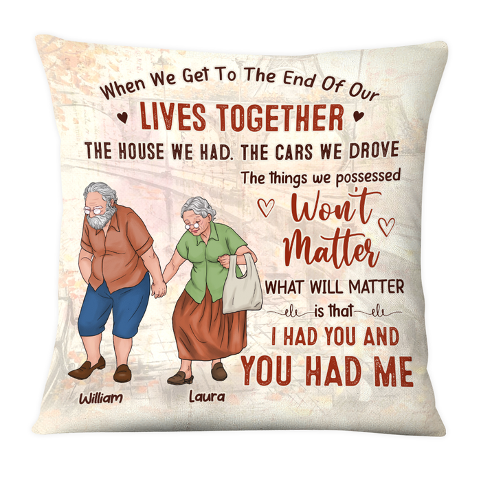 Personalized Gift For Old Couple Together To The End Of Their Lives Pillow 26523 1