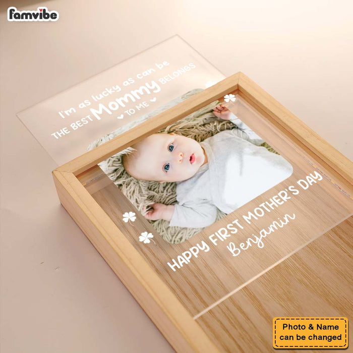 Personalized Newborn Baby Gift I'm As Lucky As Can Be Picture Frame Light Box 31443 1