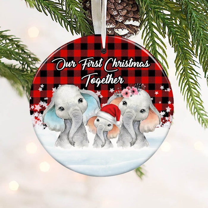 Personalized Baby Elephant First Christmas  Ornament OB22 95O60 1