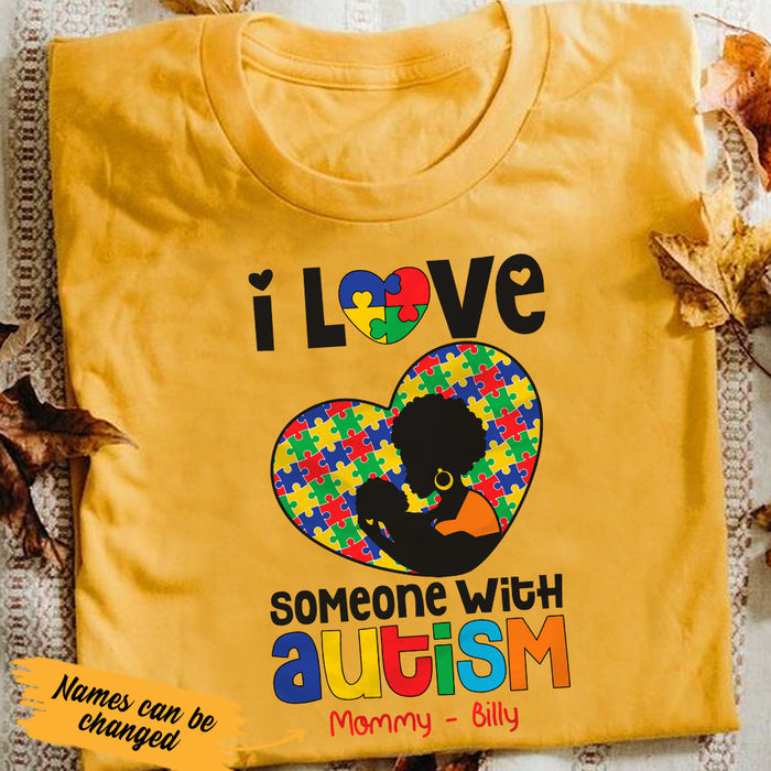 Personalized Love Someone With Autism Mom BWA T Shirt AG33 73O53 1