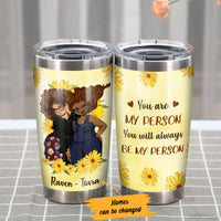 Personalized Sunflower BWA Friends You Are My Person Steel Tumbler AG41 67O47 thumb 1