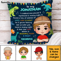 Personalized Gift For Grandson To My Grandson Dinosaur Theme Kid Pillow 30690 thumb 1