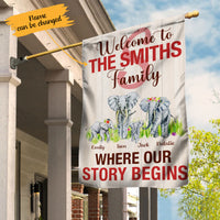 Personalized Elephant Family Flag AG204 73O65 thumb 1