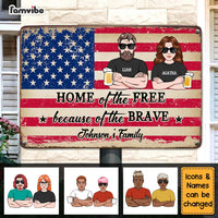 Personalized Patriotic Gifts For Couples Husband Wife Home of The Free Metal Sign 26177 thumb 1