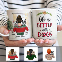 Personalized Dog Mom Life is Better Christmas Mug NB71 95O57 thumb 1