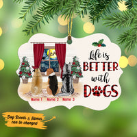 Personalized Life Is Better With Dog Christmas MDF Benelux Ornament NB91 30O53 thumb 1