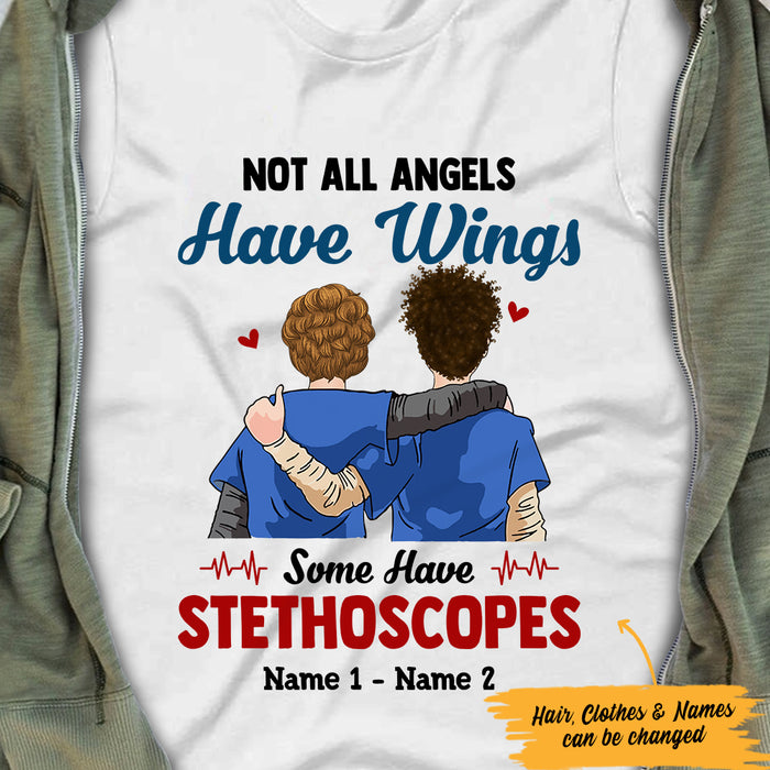 Personalized Nurse Friend Angel T Shirt FB42 73O47 1