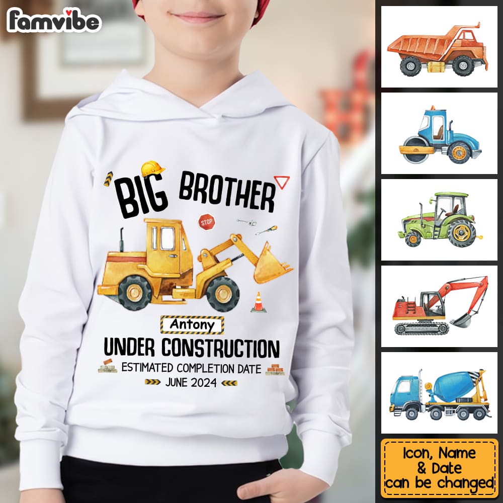 Personalized Gift For Grandson Big Brother pregnancy Announcement Kid T Shirt - Kid Hoodie - Kid Sweatshirt 30396 Mockup 2