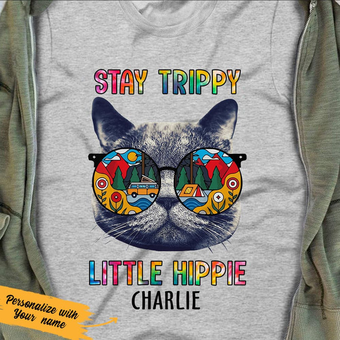 Personalized Hippie Cat White T Shirt JN183 67O47 1