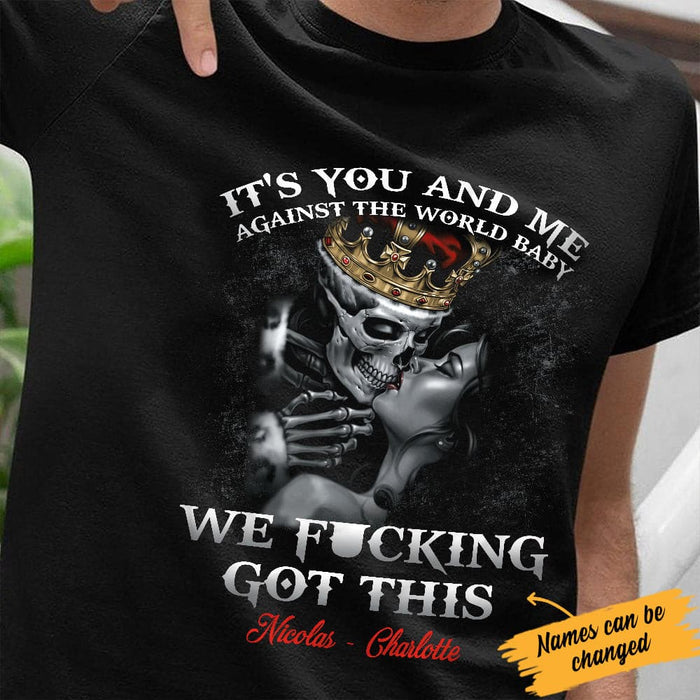 Personalized Husband Wife Skull T Shirt JN212 85O34 1
